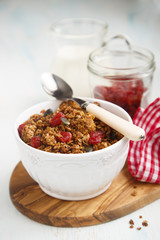 Granola with fruits and seeds