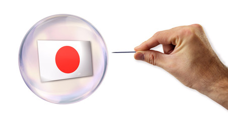 Japanese economic Bubble about to explode by a needle  © klublu