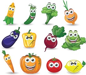 Мультфильм овощи с разными эмоциями