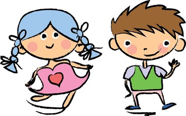 Симпатичные карикатуры дети