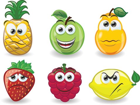 Мультфильм фрукты с эмоциями