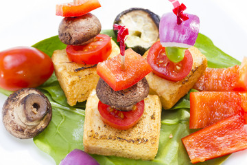 Fried tofu canape.