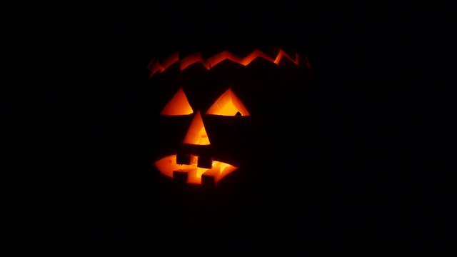 scary face of halloween pumpkin