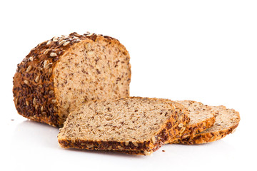  Brown seed biobread isolated on white background