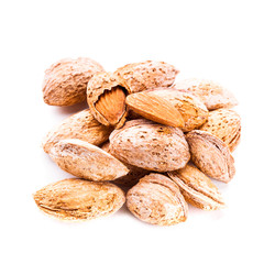 Unpeeled almond isolated