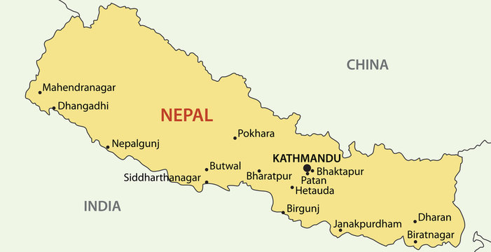 Democratic Republic of Nepal - vector map
