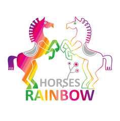 Horses rainbow.