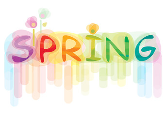 Vector spring colorful word.