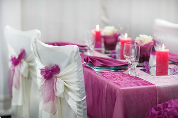 Table set for wedding or event party.