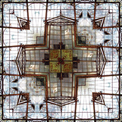 Pattern decoration, detail of the old greenhouse, background