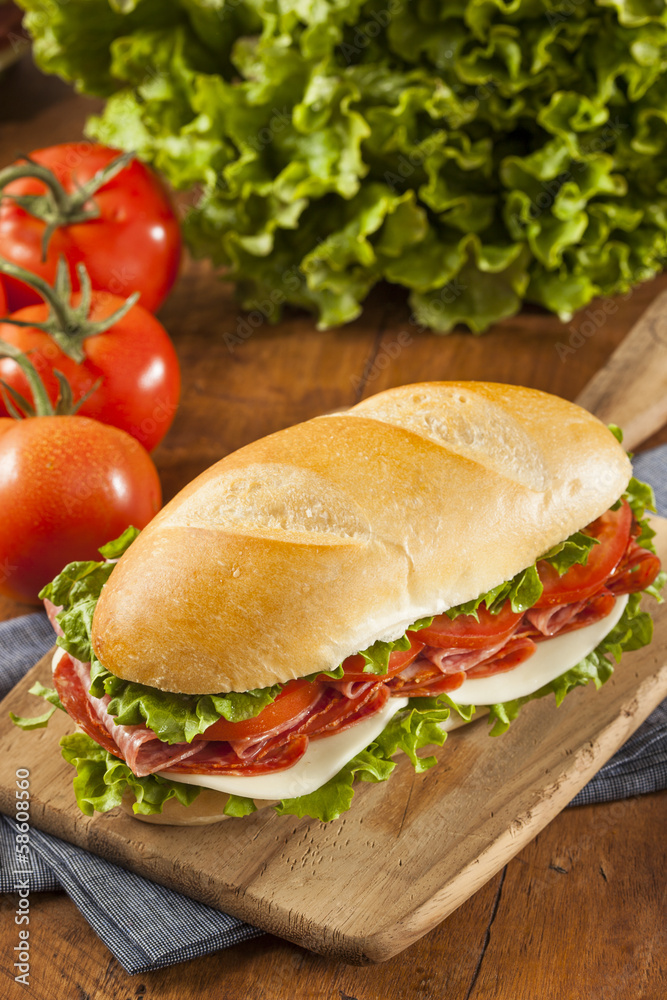 Canvas Prints Homemade Italian Sub Sandwich