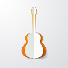 guitar cut in paper