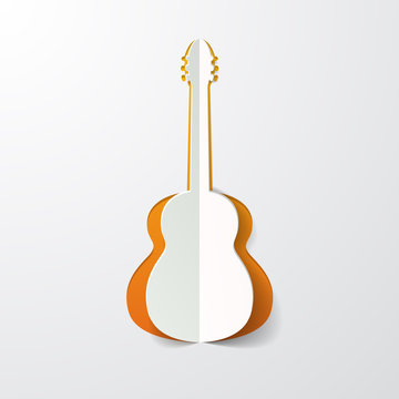 guitar cut in paper