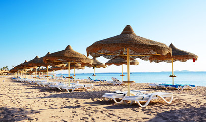 Beach at the luxury hotel, Sharm el Sheikh, Egypt