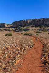 Mountain trail in Zingaro National Park, Sicily, Italy