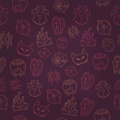 Halloween seamless background. Vector illustration