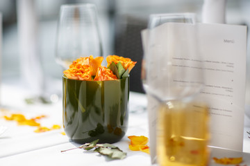 table set for wedding or another catered event dinner.