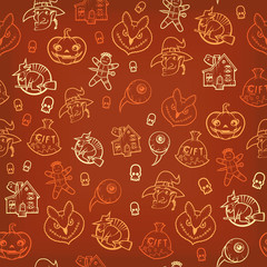 Halloween seamless background. Vector illustration