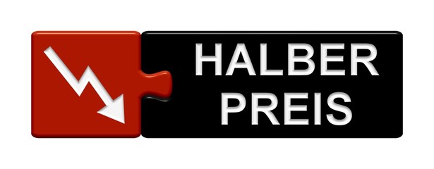 Puzzle-Button rot schwarz: Halber Preis