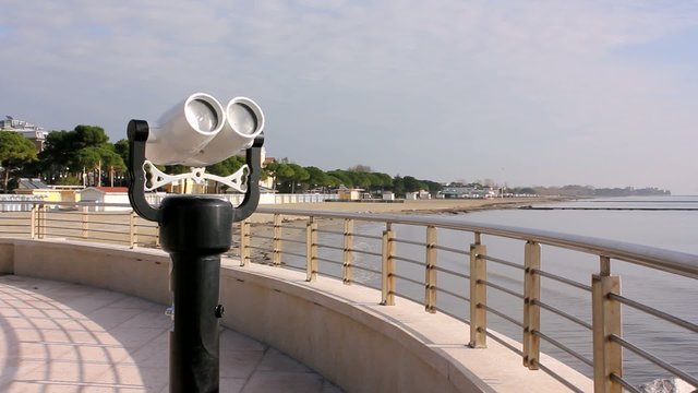 Binoculars on a Terrace in Grado Beach, Italy