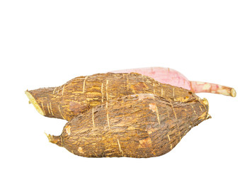 Tapioca Cassava roots over white background