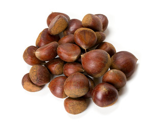 chestnuts isolated on white background