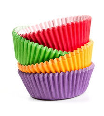 muffin liners isolated on white background