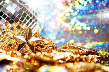 Abstract background with disco ball and star