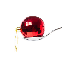 xmas ball in the spoon
