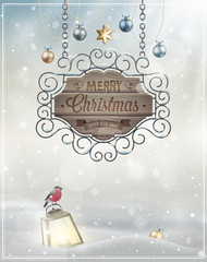 Christmas Poster. Vector illustration.