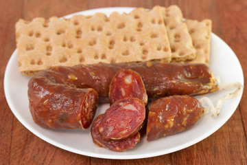 sausages with toasts