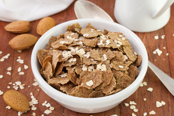 flakes in bowl with spoon