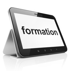 Education concept: Formation on tablet pc computer