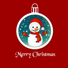 Christmas ball with snowman