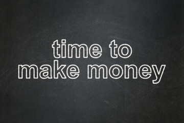 Fototapeta premium Timeline concept: Time to Make money on chalkboard background