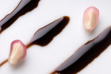 pomegranate grains with balsamic vinegar