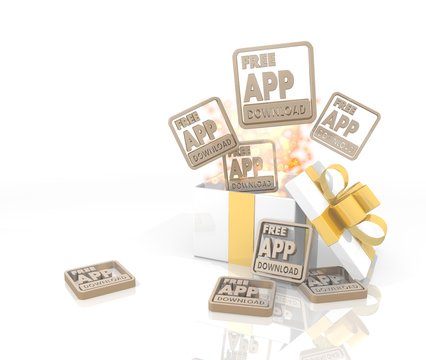christmas present with free app download icon