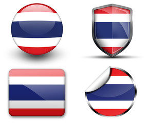 Thailand flag button sticker and badge