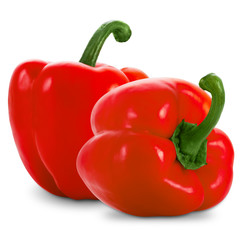 Fruits and vegetables isolated on white background