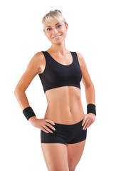 Fototapeta premium beautiful sportswoman isolated on white background