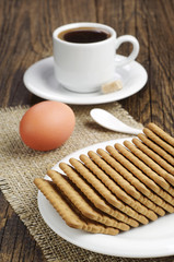 Breakfast with cookies and coffee