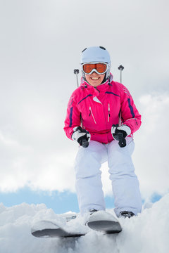 Girl on skis.