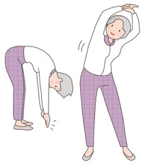 ストレッチするシニア