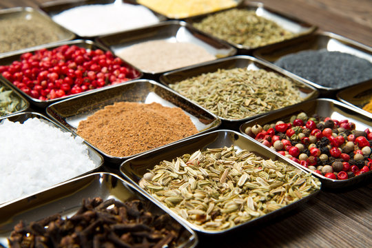 Spices in  box