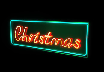 Neon Christmas sign green and red
