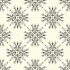 Abstract Snowflake Damask Seamless Pattern