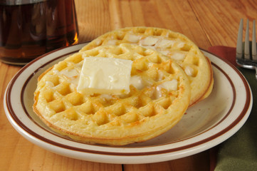 Waffles with butter