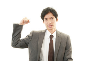 ガッツポーズのビジネスマン