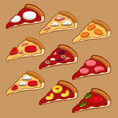 Pizza icon set