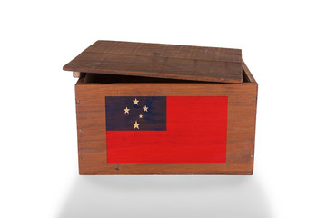 Wooden crate isolated on a white background